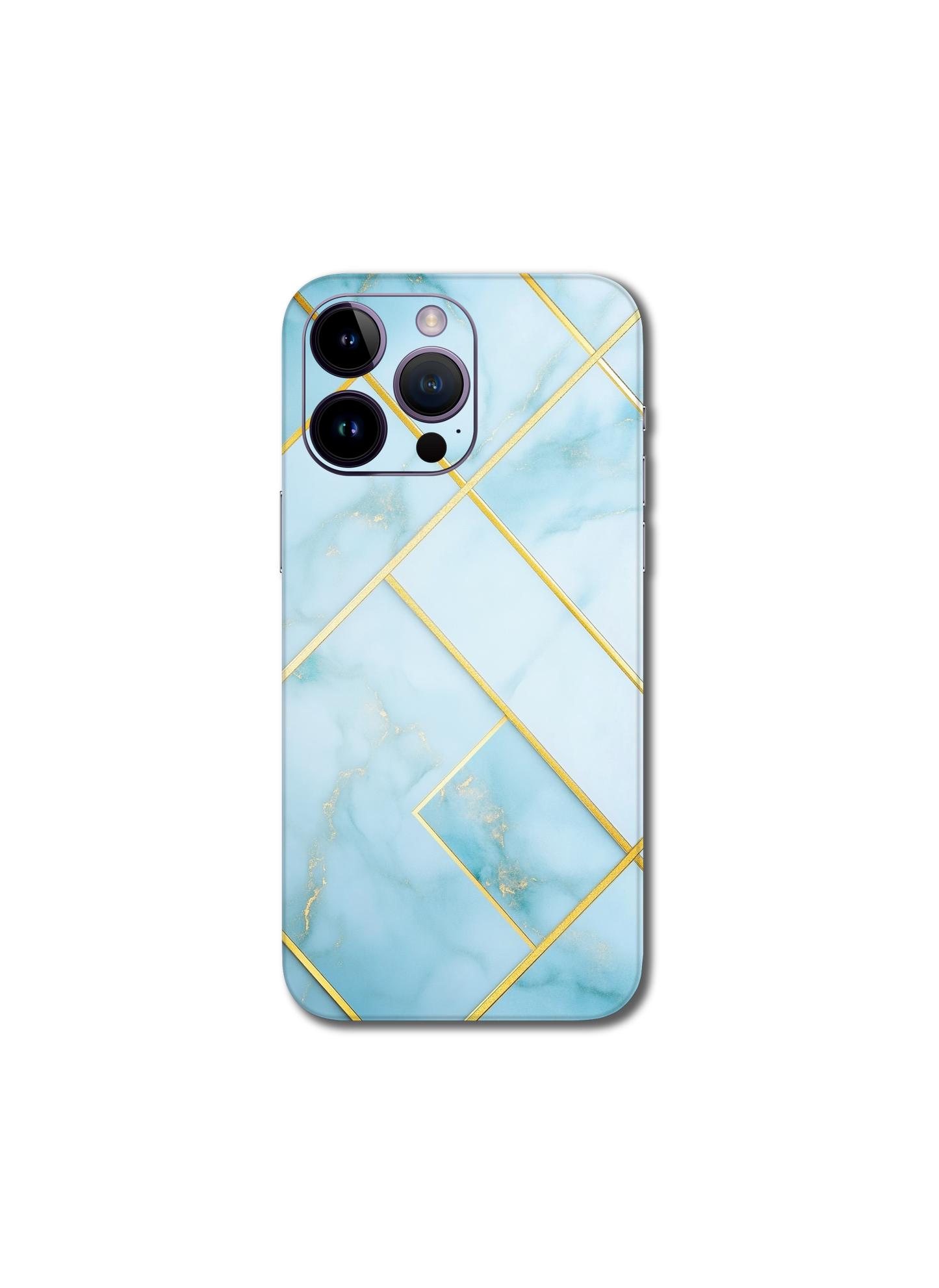 Baby blue and gold v2 iPhone 16 Pro