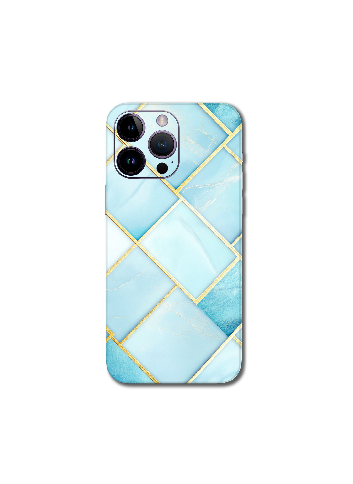 Baby blue and gold v4 iPhone 15 Pro Max