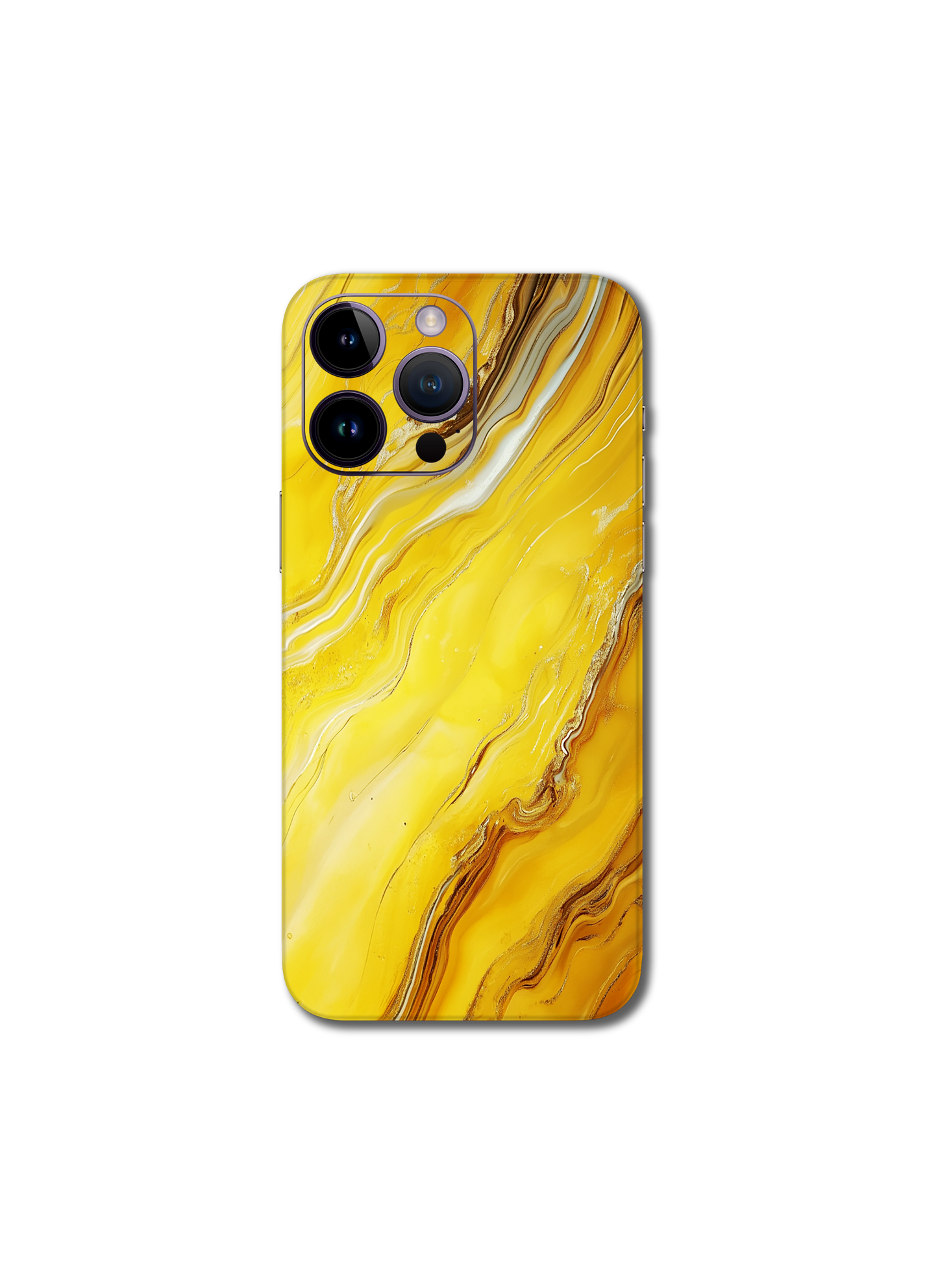 Yellow chrome marble v2 iPhone 16 Pro