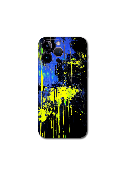 Blue yellow abstract v2 iPhone 15 Pro
