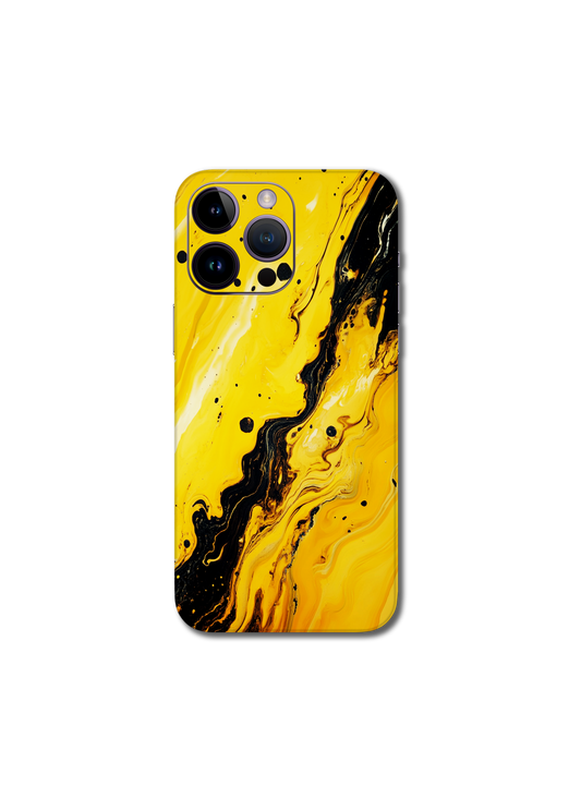 Yellow chrome marble v1 iPhone 16 Pro