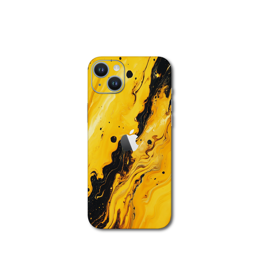 Yellow chrome marble v1 iPhone 14 Plus