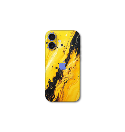 Yellow chrome marble v1 iPhone 16