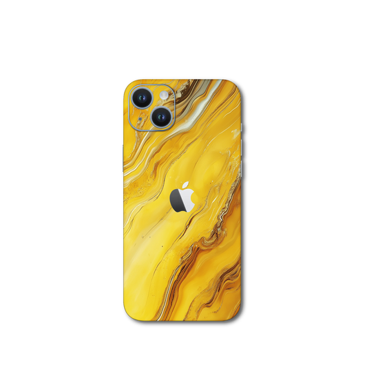 Yellow chrome marble v2 iPhone 14 Plus