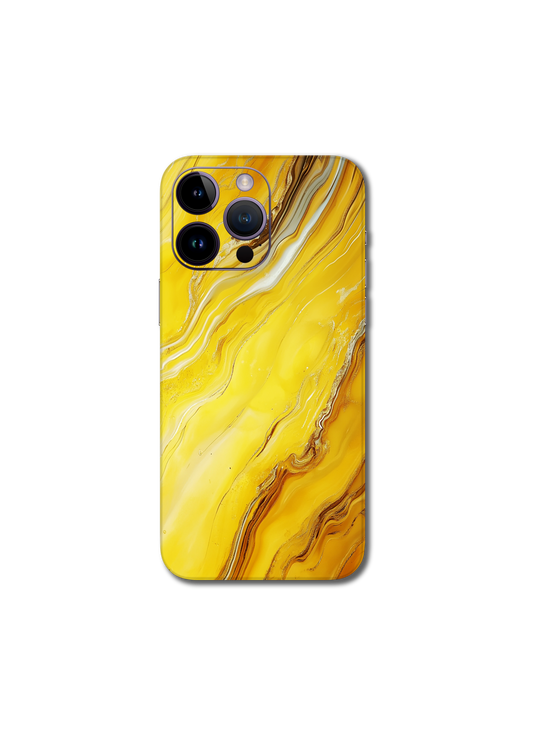 Yellow chrome marble v2 iPhone 16 Pro