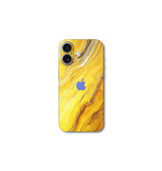 Yellow chrome marble v2 iPhone 16
